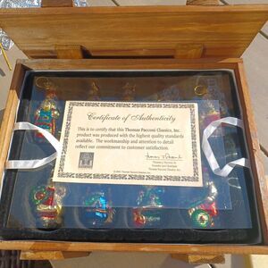 18 VINTAGE Mercury Glass Christmas Ornaments 2002 THOMAS PACCONI  Complete Set